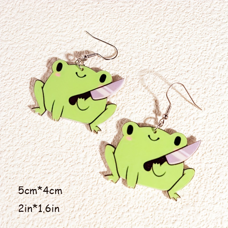 Quack Duck Chick Frog Earrings Acrylic Animal Jewelry